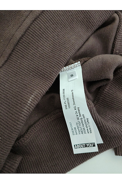 Dámská hnědá bavlněná mikina s kulatým výstřihem a balonové rukávy basic Vel. S | Unimoda | obrázek 6
