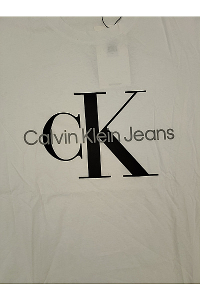 Calvin Klein Bílé bavlněné dámské tričko s krátkým rukávem a nápisem | Calvin Klein | obrázek 4