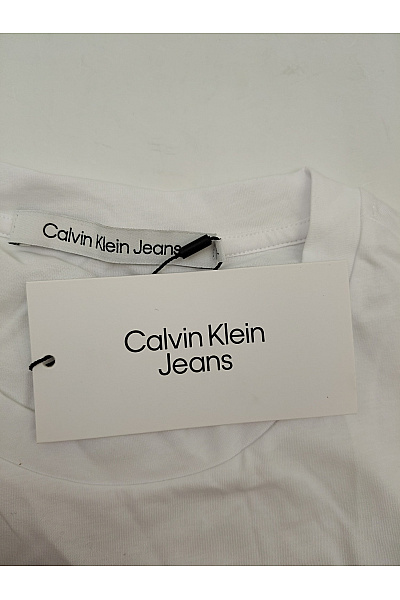 Calvin Klein Bílé bavlněné dámské tričko s krátkým rukávem a nápisem | Calvin Klein | obrázek 6