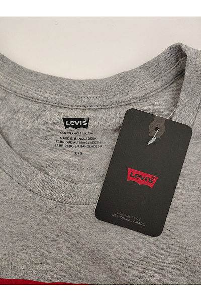 LEVIS Pánské šedé bavlněné tričko s krátkým rukávem a nápisem Velikost L/G | LEVIS | obrázek 4
