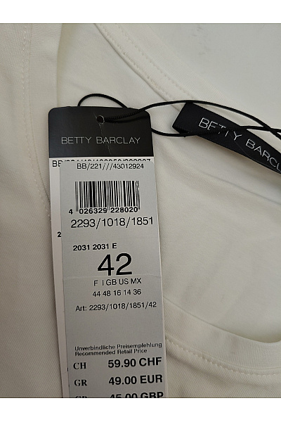 BETTY BARCLAY Bílé bavlněné dámské tričko s krátkým rukávem a potiskem žirafy Vel. DE 42 | BETTY BARCLAY | obrázek 6