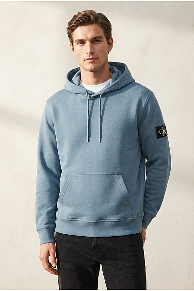 Calvin Klein Pánská Bavlněná Mikina S Kapucí A Klokaní Kapsou Modrá Vel. XXL