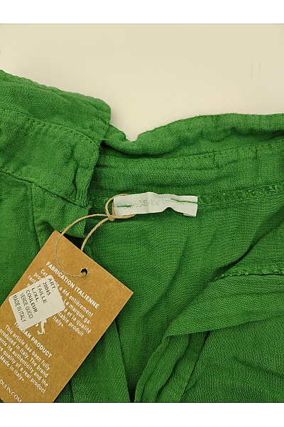 MADE IN ITALY Dámská lněná tuniková halenka s výstřihem do V a 3/4 rukávem Velikost L/XL | MADE IN ITALY | obrázek 5