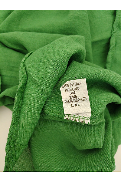 MADE IN ITALY Dámská lněná tuniková halenka s výstřihem do V a 3/4 rukávem Velikost L/XL | MADE IN ITALY | obrázek 6