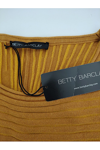 BETTY BARCLAY Hnědá pletená halenka s dlouhým rukávem a lodičkovým výstřihem | BETTY BARCLAY | obrázek 5