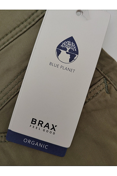 BRAX Pánské khaki bavlněné chinos kalhoty s rozparkem Velikost DE 38 | BRAX | obrázek 5