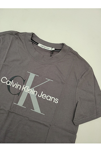 Calvin Klein Šedé bavlněné tričko s krátkým rukávem a nápisem Vel. M | Calvin Klein | obrázek 5