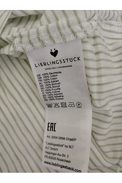 LIEBLINGSSTÜCK Dámské pruhované bavlněné tílko s kulatým výstřihem a prodlouženým zadním dílem Vel. L | LIEBLINGSSTÜCK | obrázek 4