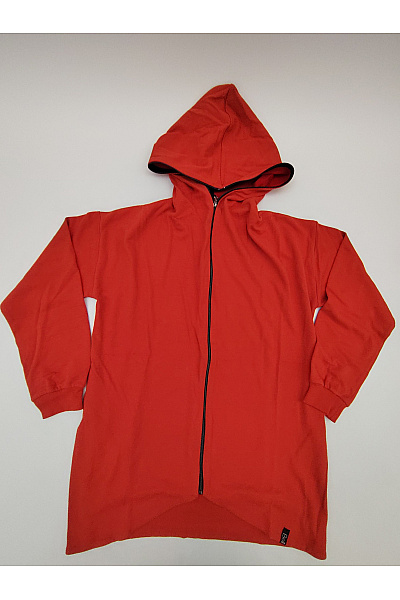 Be wear Červená dámská mikina s kapucí na zip prodloužená Vel. 2XL/3XL | Be wear | obrázek 2
