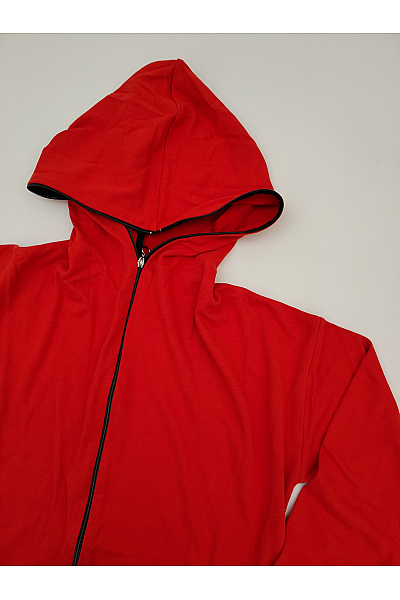 Be wear Červená dámská mikina s kapucí na zip prodloužená Vel. 2XL/3XL | Be wear | obrázek 5
