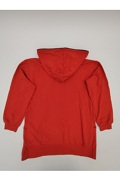 Be wear Červená dámská mikina s kapucí na zip prodloužená Vel. 2XL/3XL | Be wear | obrázek 8