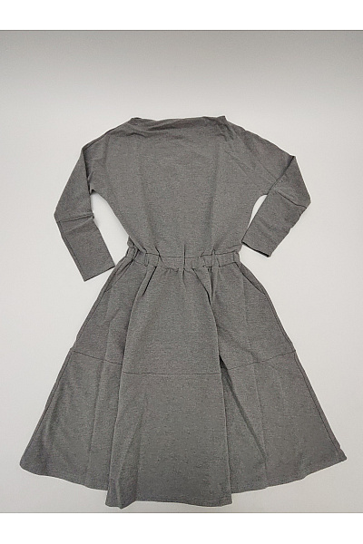 Be wear Šedé bavlněné midi šaty s dlouhým rukávem a kapsami Vel. XL | Be wear | obrázek 2