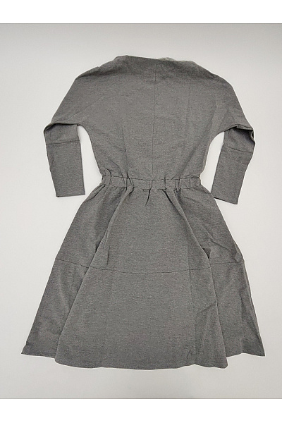 Be wear Šedé bavlněné midi šaty s dlouhým rukávem a kapsami Vel. XL | Be wear | obrázek 8
