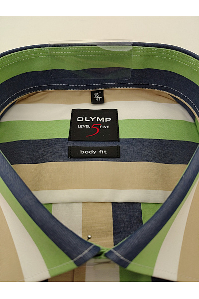 OLYMP Pánská bavlněná pruhovaná košile s krátkým rukávem slim fit Velikost UK 41 | OLYMP | obrázek 7