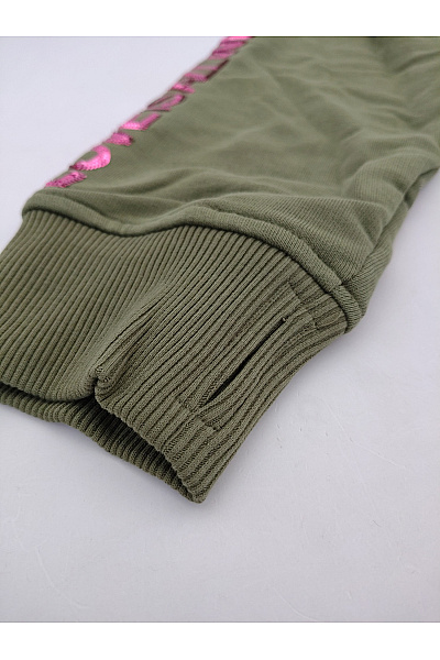 Zwillingsherz Dámská khaki mikina s kapucí a potiskem Velikost L/XL | Zwillingsherz | obrázek 7
