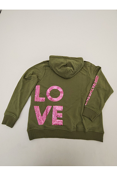 Zwillingsherz Dámská khaki mikina s kapucí a potiskem Velikost L/XL | Zwillingsherz | obrázek 10