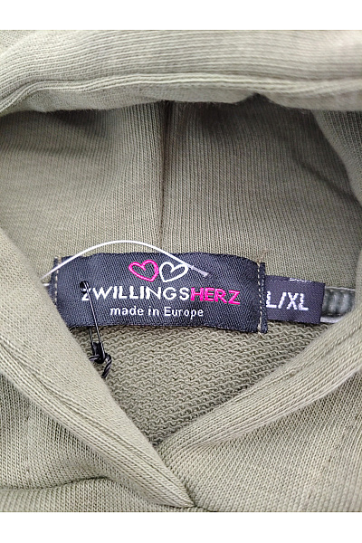 Zwillingsherz Dámská khaki mikina s kapucí a potiskem Velikost L/XL | Zwillingsherz | obrázek 12