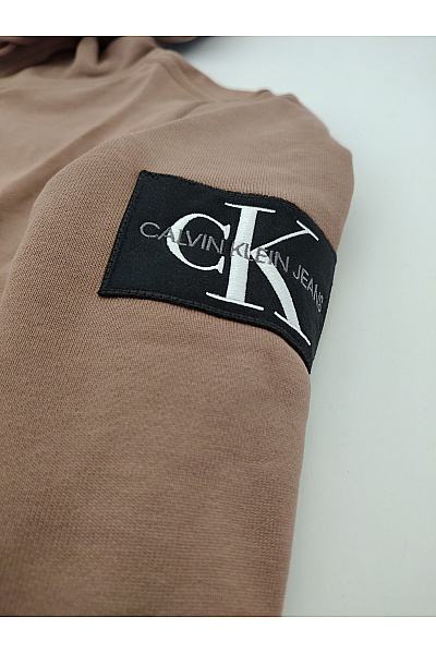 Calvin Klein Pánská bavlněná hnědá mikina s kapucí a klokaní kapsou Vel. L | Calvin Klein | obrázek 4