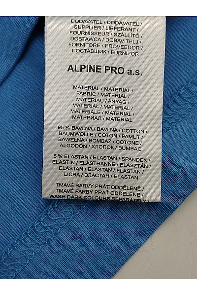 ALPINE PRO Dámské bavlněné modré tričko s krátkým rukávem a nápisem Vel. XXL | ALPINE PRO | obrázek 6