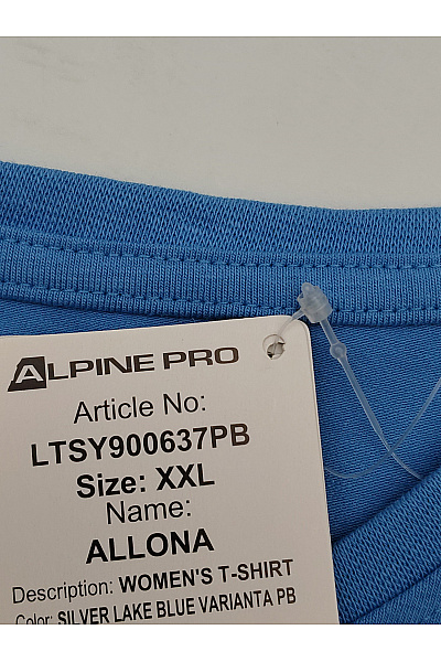 ALPINE PRO Dámské bavlněné modré tričko s krátkým rukávem a nápisem Vel. XXL | ALPINE PRO | obrázek 8