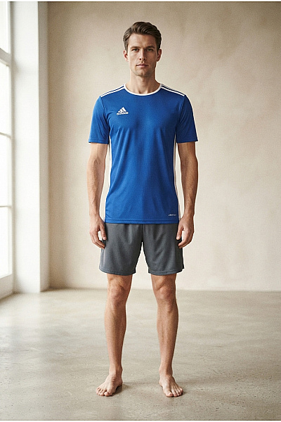 ADIDAS Modré Sportovní Tričko S Krátkým Rukávem A Kulatým Výstřihem Velikost US S