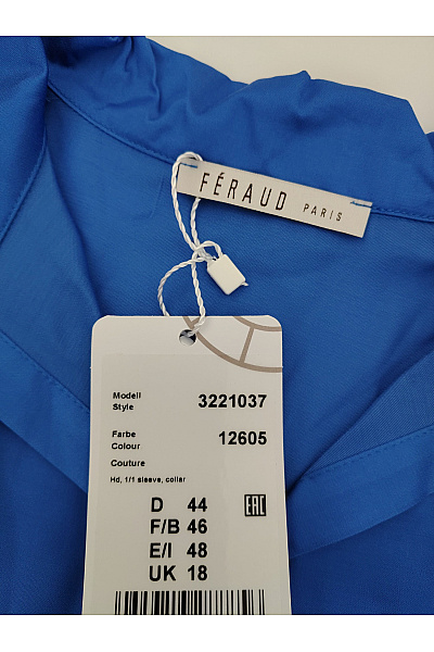 FERAUD PARIS Modrá košilová halenka s dlouhým rukávem a límečkem Vel. 44 | FERAUD PARIS | obrázek 6