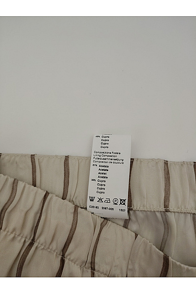 Peserico Béžové pruhované široké letní kalhoty s gumou v pase Vel. IT 50 | Peserico | obrázek 7