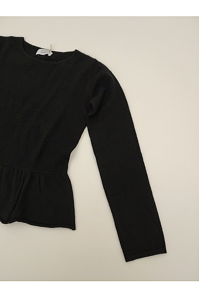 Cashmere Černý kašmírový pulovr s volánem Velikost S | Cashmere | obrázek 3