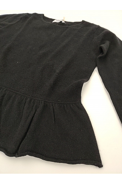 Cashmere Černý kašmírový pulovr s volánem Velikost S | Cashmere | obrázek 4