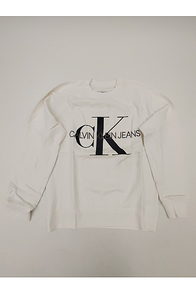 Calvin Klein Bílá bavlněná mikina s dlouhým rukávem a nápisem Vel. XL | Calvin Klein | obrázek 2