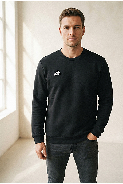 ADIDAS Pánská Bavlněná Mikina Přes Hlavu Crewneck Jednobarevná Vel. US L