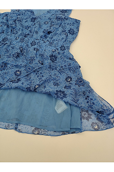 Pepe Jeans Modré květované mini šaty s volány Vel. L | Pepe Jeans | obrázek 4