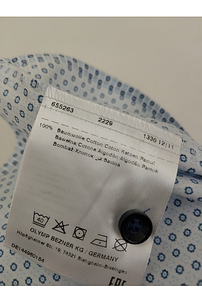 OLYMP Pánská bavlněná košile s krátkým rukávem vzorovaná business Velikost EU 40 | OLYMP | obrázek 9