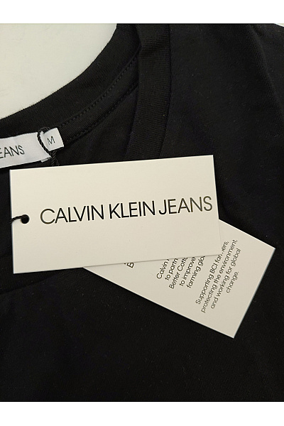 Calvin Klein Černé bavlněné tričko s krátkým rukávem a nápisem | Calvin Klein | obrázek 5