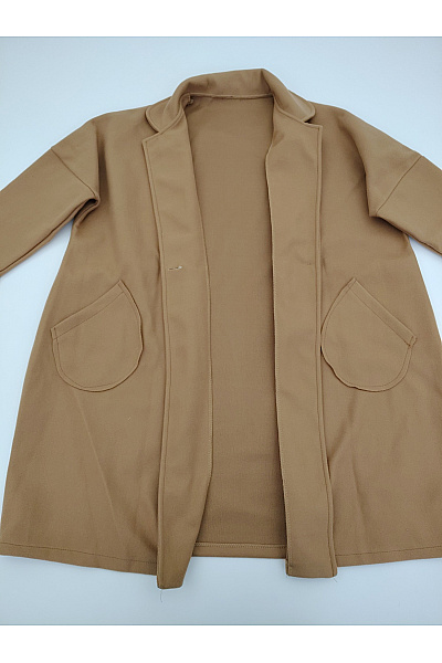Hnědý dámský oversized kabát podzimní elegantní Velikost XXL | Unimoda | obrázek 5