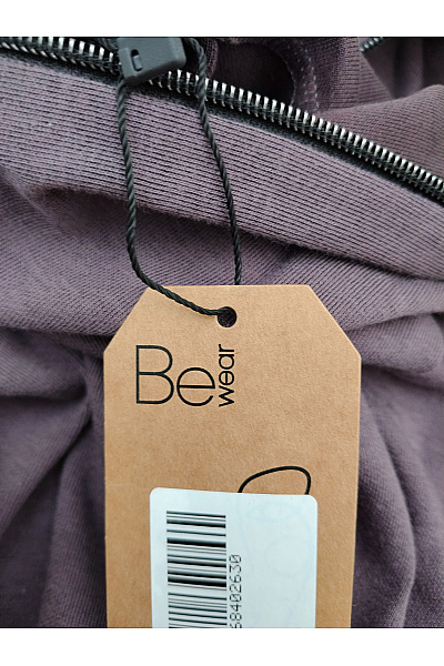 Be wear Dámská hnědá mikina na zip s kapucí a prodlouženým střihem Velikost L/XL | Be wear | obrázek 6