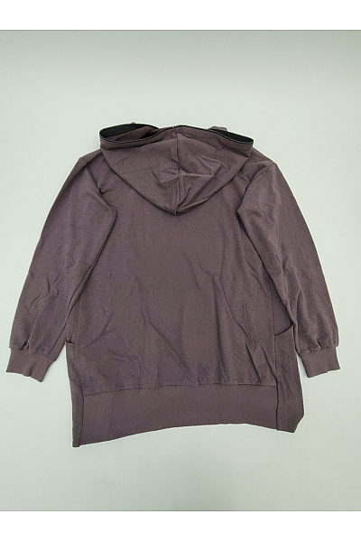 Be wear Dámská hnědá mikina na zip s kapucí a prodlouženým střihem Velikost L/XL | Be wear | obrázek 8