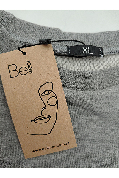 Be wear Šedé bavlněné mikinové šaty s kapsami Vel. XL | Be wear | obrázek 6