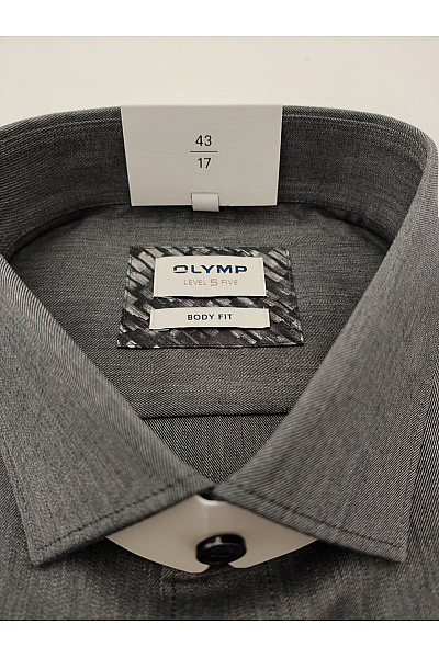 OLYMP Pánská bavlněná košile s dlouhým rukávem business slim fit šedá Velikost EU 43 | OLYMP | obrázek 7