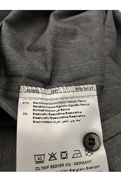 OLYMP Pánská bavlněná košile s dlouhým rukávem business slim fit šedá Velikost EU 43 | OLYMP | obrázek 8