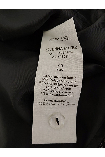 OPUS Černobílá vlněná mini sukně pouzdrová Vel. EU 40 | OPUS | obrázek 7