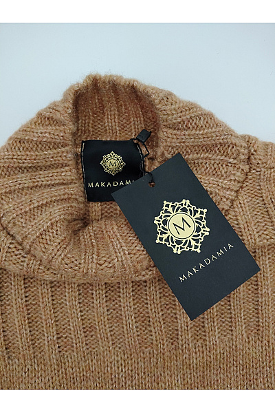 Makadamia Hnědý pletený dámský rolák oversized Vel. XL | Makadamia | obrázek 6