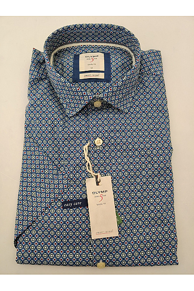 OLYMP Pánská košile s krátkým rukávem vzorovaná lyocellová smart casual Vel. M | OLYMP | obrázek 2