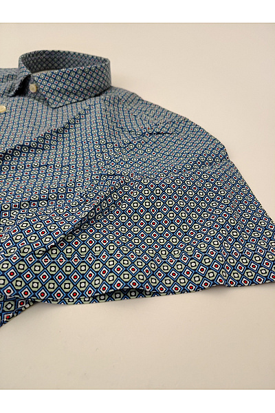 OLYMP Pánská košile s krátkým rukávem vzorovaná lyocellová smart casual Vel. M | OLYMP | obrázek 5