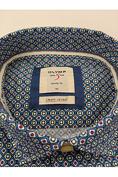 OLYMP Pánská košile s krátkým rukávem vzorovaná lyocellová smart casual Vel. M | OLYMP | obrázek 7