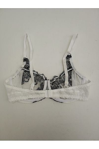 Kamea lingerie Černobílá krajková kosticová podprsenka s průsvitnými košíčky Velikost EU 80B | kamea lingerie | obrázek 5