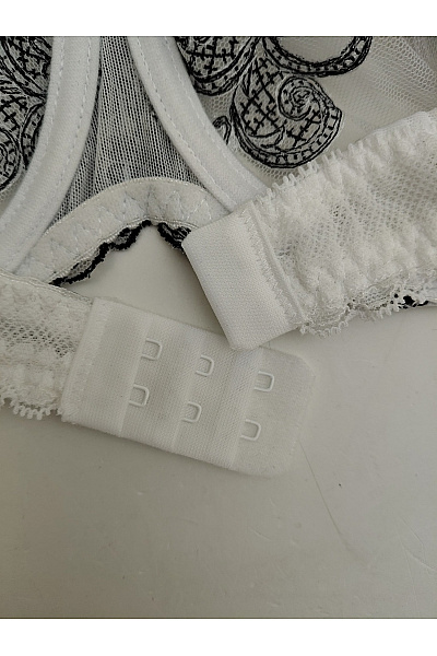 Kamea lingerie Černobílá krajková kosticová podprsenka s průsvitnými košíčky Velikost EU 80B | kamea lingerie | obrázek 6