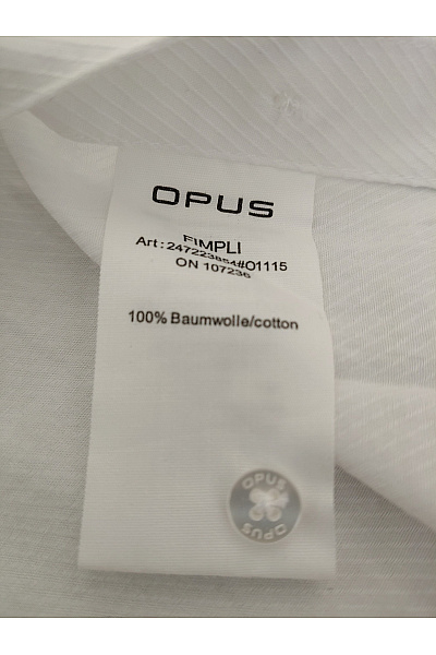 OPUS Bílá bavlněná košile se stojáčkem dlouhá ležérní Vel. EU 38 | OPUS | obrázek 8