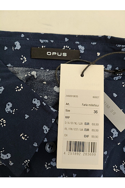 OPUS Modré košilové šaty s dlouhým rukávem květované | OPUS | obrázek 7