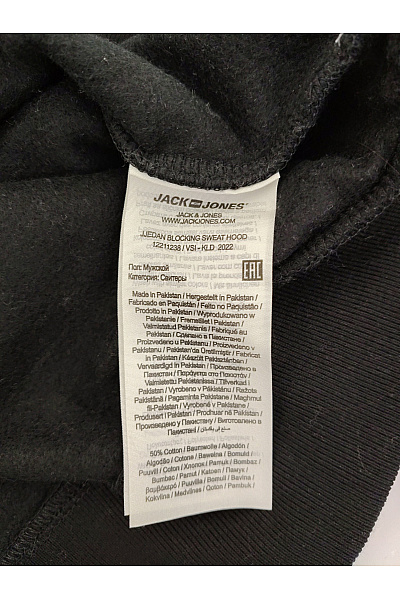 JACK & JONES Pánská černo-šedá mikina s kapucí a potiskem Velikost M | JACK & JONES | obrázek 4